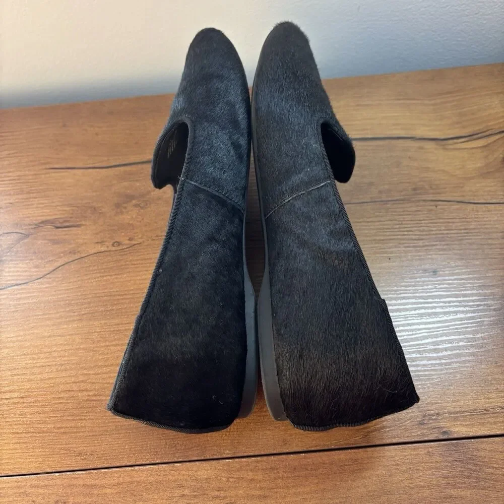 Birdies Blackbird Flats Womens 10 Black Calf Hair Loafer Calf Hair Slip On